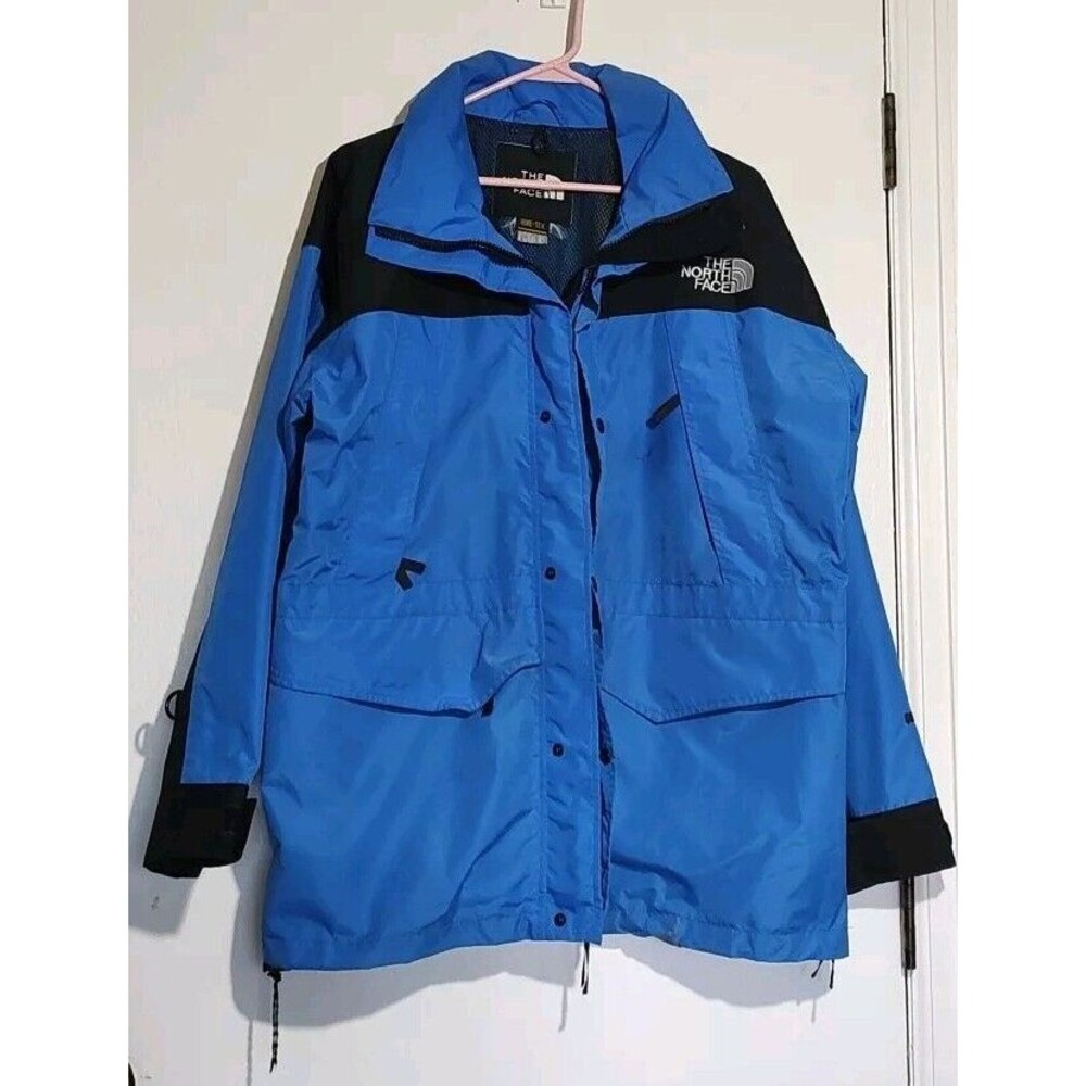 THE NORTH FACE Men Blue Black Mountain Gore-Tex Parka Jacket Sz L Outdoor Coat